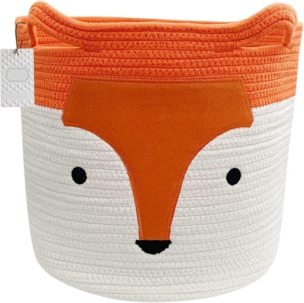 Vouwbare Opbergmand met Schattige Vos, Katoenen Touw Wasmand voor Kinderkleding en Speelgoed, Ideaal voor Kamerdecoratie (35cm x 32cm) — afbeelding 1