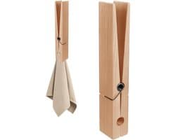 Reuze Wasknijpers - Grote Kledingclips - Handdoeken Ophangen - Schadevrije Montage - 30 cm Lengte - Houtkleur