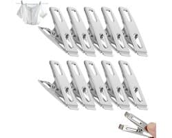 10 stuks - Wasknijpers van roestvrij staal - Platte wasknijpers - Platte vouwers - Heavy Duty Laundry Clips - metalen wasknijpers - kledingclips - Geschikt voor gebruik buitenshuis, thuis, in de keuken, op reis en op kantoor