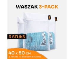 Waszak 3-Pack 40x50 cm met Rits – Kledingbescherming - Voor Fijne Was, Lingerie en (Sport)kleding