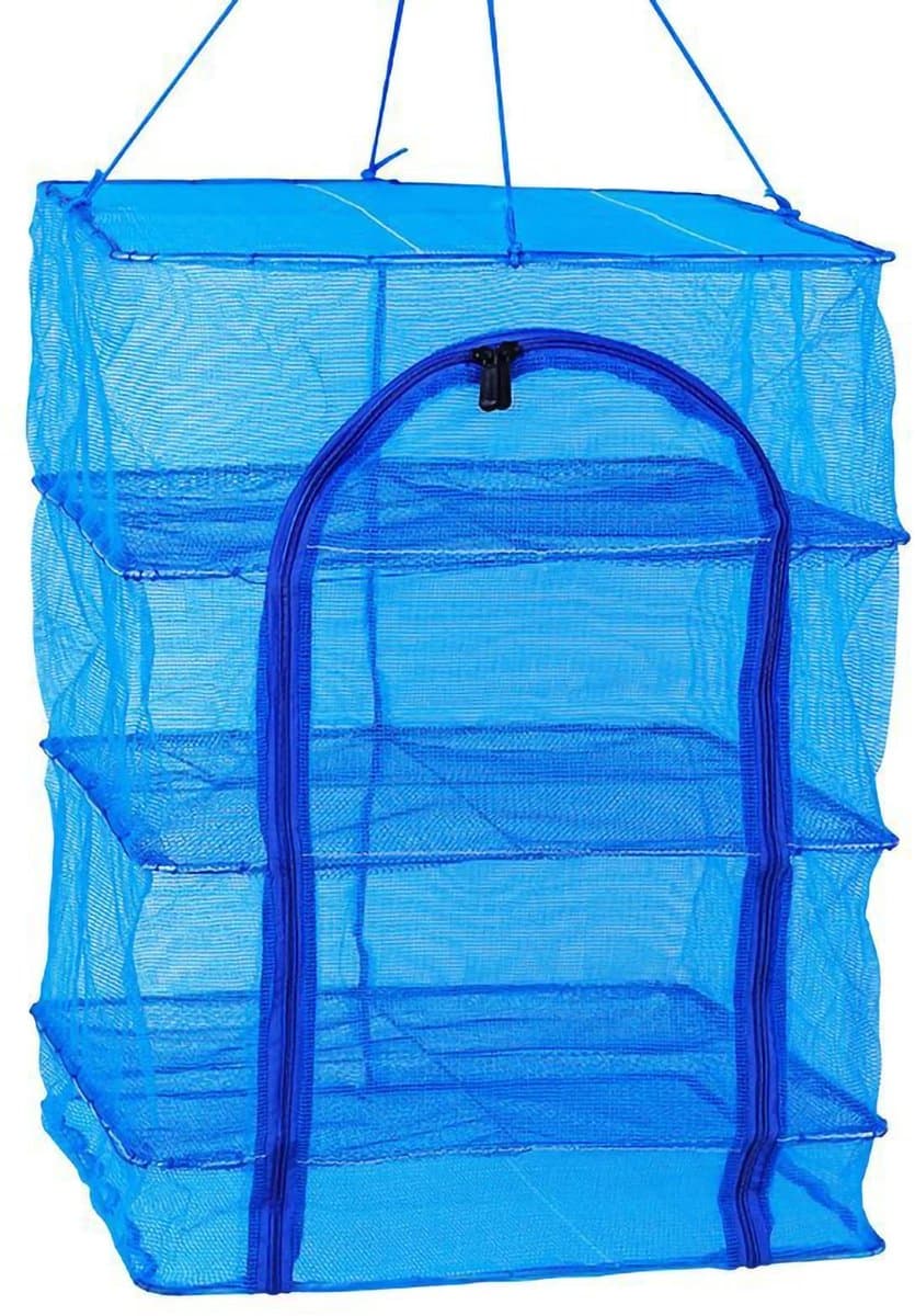 Allecto- Droogrek - Opvouwbaar - 3-Laags - Clip - Groente Fruit Kruiden - 35x35x66cm - Geschikt voor Droger - Groen Opvouwbaar Droogrek voor Groente- en Fruitdrogen — afbeelding 1