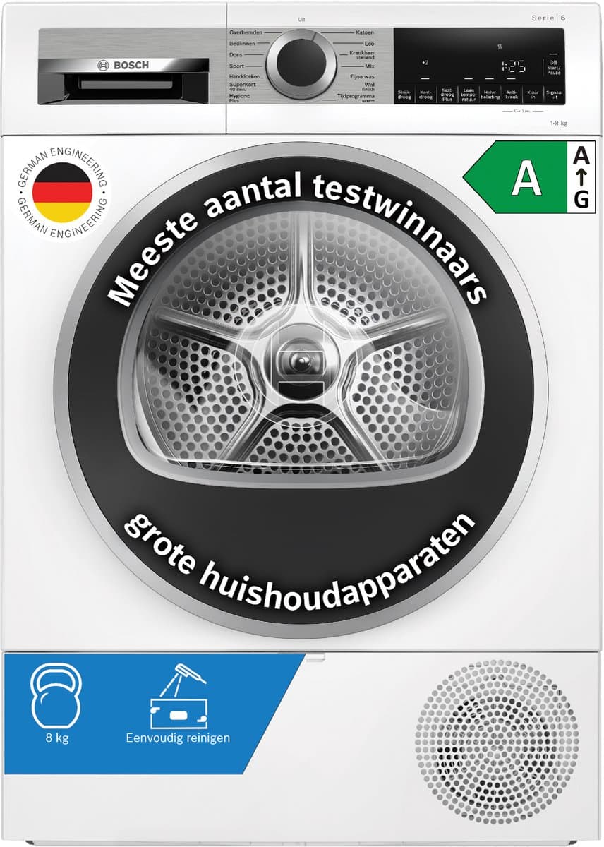 Bosch WQG233DLNL Warmtepompdroger met 50,= Cashback Via Bosch — afbeelding 1