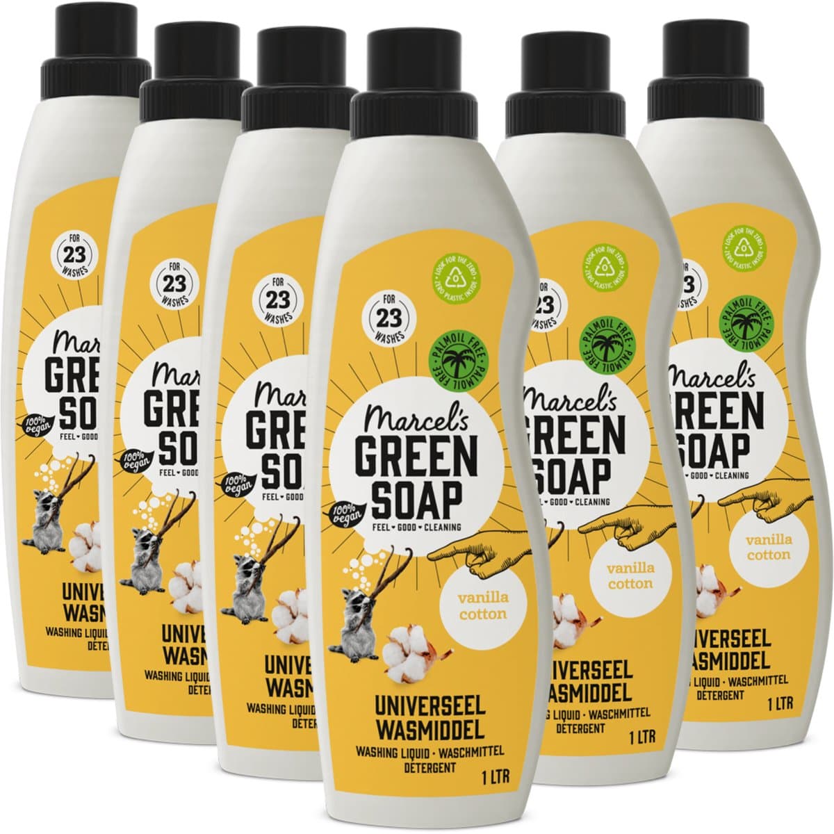 Marcel's Green Soap Universeel Wasmiddel - Vanille & Katoen - 6 x 1L - 138 wasbeurten — afbeelding 1