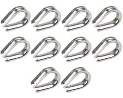 Dailygoods- Staalkabel M10 - Roestvrij Staal 304 - Bevestigingsring - Kabelhuls - Slijtagebescherming - Geschikt voor Draadkabels