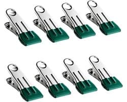 Metalen Kledingspelden - Klemhangers Wasknijpers - Was Drogen - Windbestendige Stabiliteit - 8 Stuks - Groen