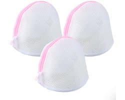ZEYNOMAX- Waszak met rits - Waszak voor ondergoed - Waszak voor sokken - Waszakken groot - Set van 3 - Roze katoen