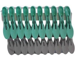 HL - Wasknijpers - Was - Knijper - 40 stuks - groen/grijs - kunststof - sterke grip. — afbeelding 1