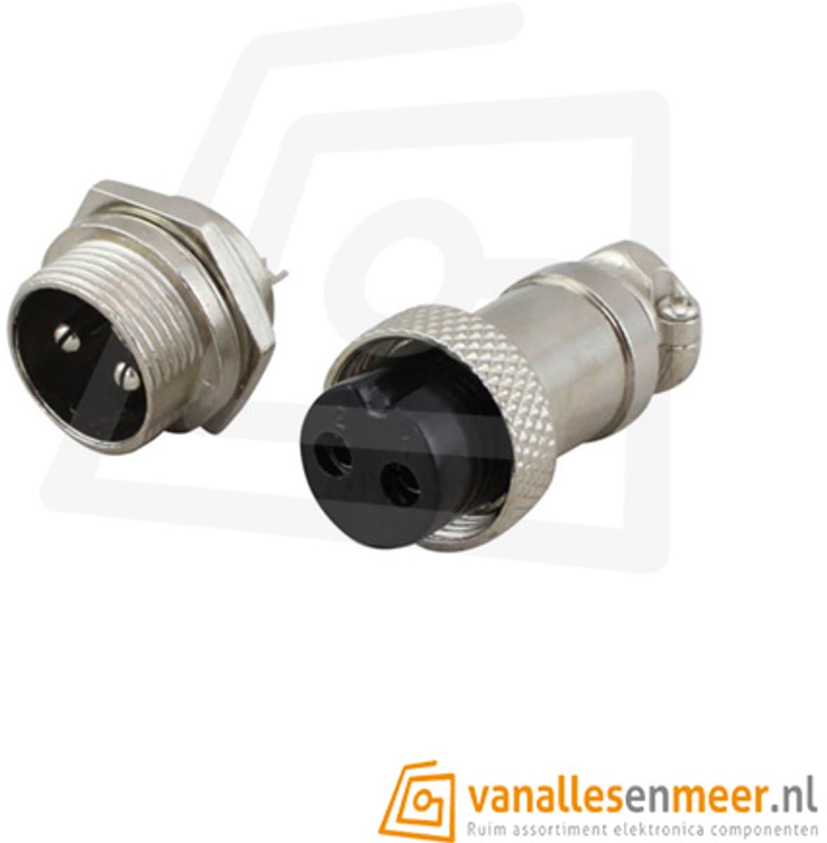 GX16-2 Connector – 2-Pins – Male & Female Set – Luchtvaartconnector — afbeelding 1