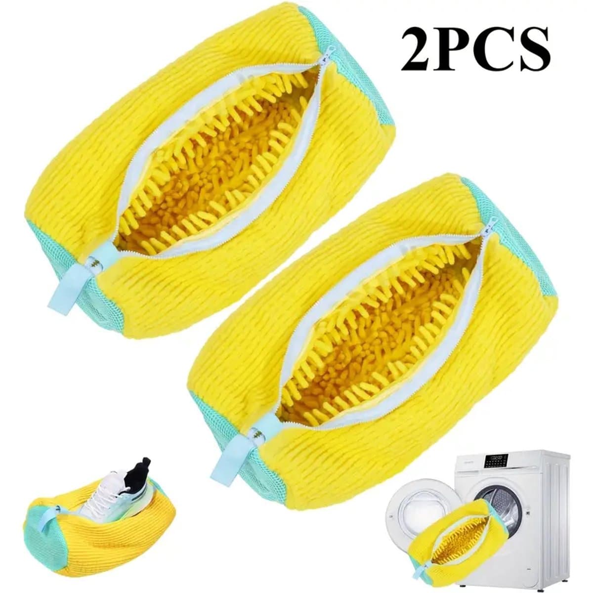 FA-VE Schoenen Waszak – Set van 2 Stuks – Sneaker Wasbeschermers – 39x19 cm – Voor Wasmachine – Herbruikbare Waszakken voor Sportschoenen — afbeelding 1
