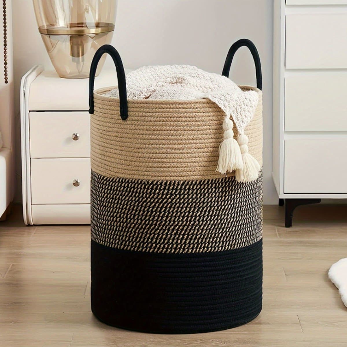 CHIWIN – Speelgoedopberger & Badkamer Organizer – 50cm Hoog – Handgevlochten Wasmand voor Slaapkamer, Wasruimte & Kinderkamer — afbeelding 1