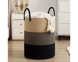 CHIWIN – Speelgoedopberger & Badkamer Organizer – 50cm Hoog – Handgevlochten Wasmand voor Slaapkamer, Wasruimte & Kinderkamer