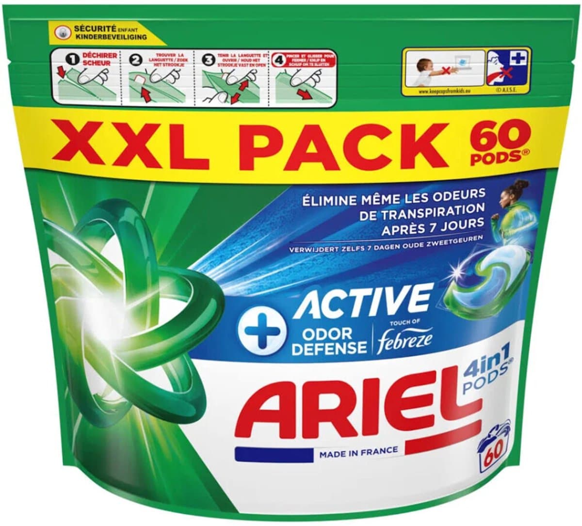Ariel - Wasmiddel Pods All in 1 Touch Of Lenor Anti Odor - 2 x 60 stuks - Voordeelverpakking — afbeelding 1