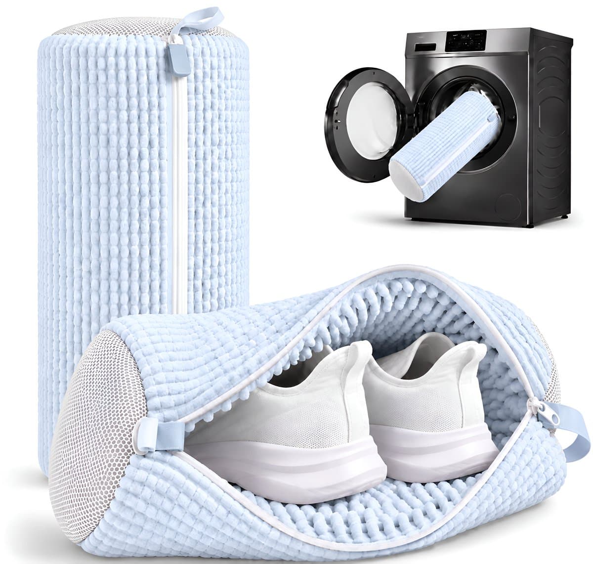 BOTC Waszak schoenen - 2 stuks - Herbruikbaar - Wasmachine&Droger - voor Sneakers en Tennisschoenen - Lichtblauw — afbeelding 1