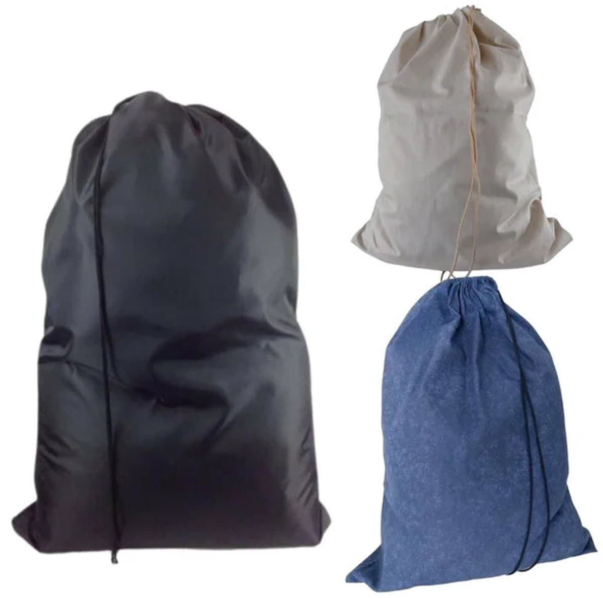 Bluvardi katoenen waszakken set van 3 stuks - XXL -zwart - natural cotton - blauw — afbeelding 1