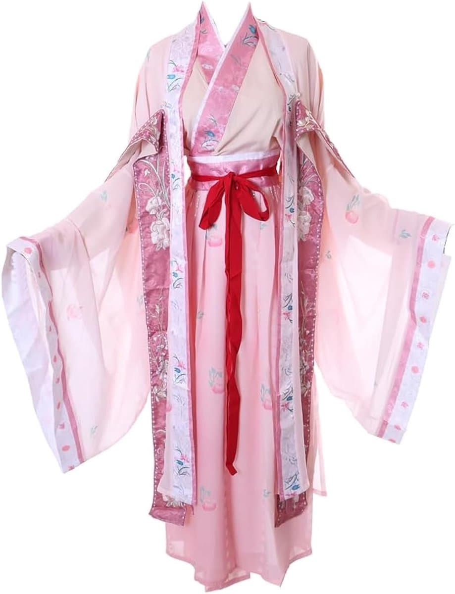 Han-022 Hanfu-jurk, rood, traditioneel, 4-delig, Chinese kleding, cosplay-kostuum, geborduurd — afbeelding 1