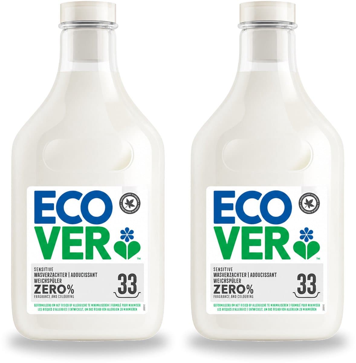 2 x Ecover - Wasverzachter Zero - Zonder geurstoffen - 1 liter - 33 wasbeurten - Bulkverpakking - 2 stuks — afbeelding 1