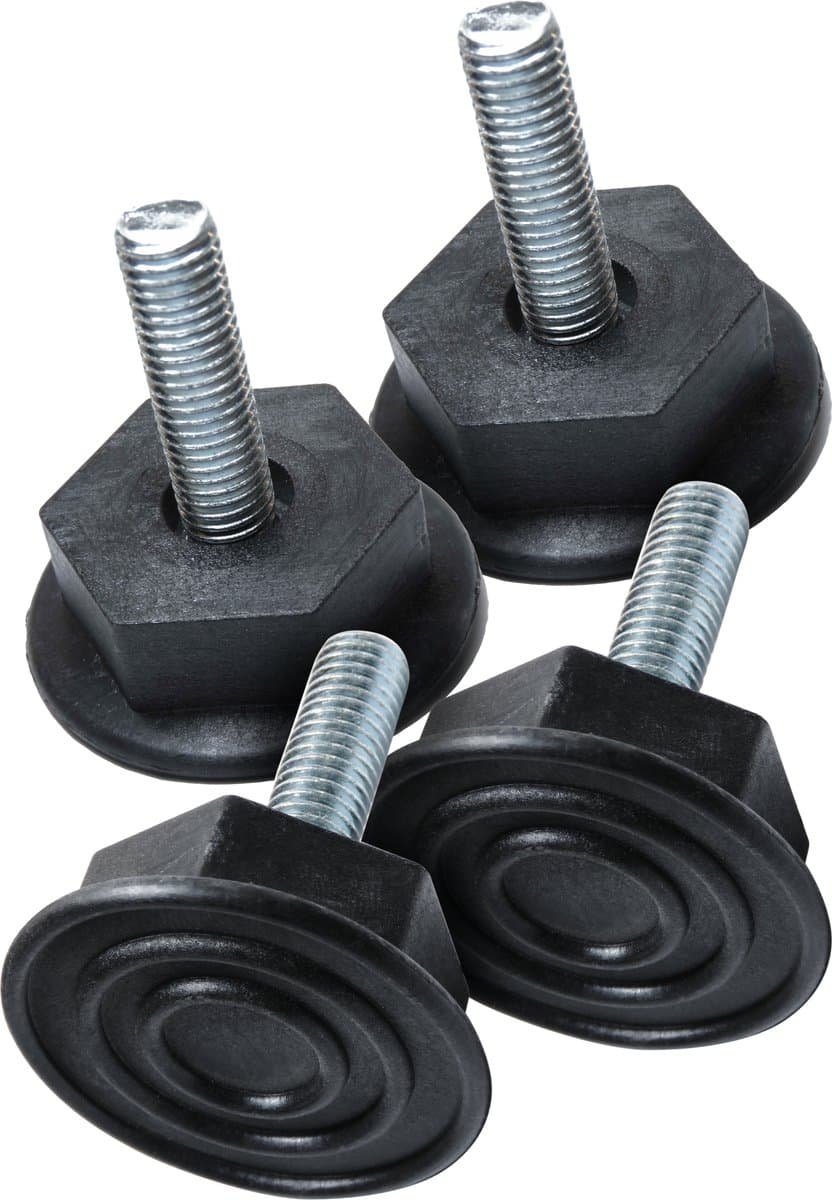 4x Dparts stelvoetjes - M10 x 35mm - vaste stelschroef - stelvoeten - verstelbaar stelvoet - verstelbare pootjes - stelpootjes - stelpoot o.a. voor wasmachine en droger — afbeelding 1
