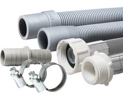 2,5m Dparts aanvoerslang en afvoerslang verlengset - 19 x 21 mm - 3/4" - wasmachine en vaatwasser afvoer en toevoer slang verlengen - waterslang verlengslang - wasmachineslang koppelstuk met slangklemmen — afbeelding 1