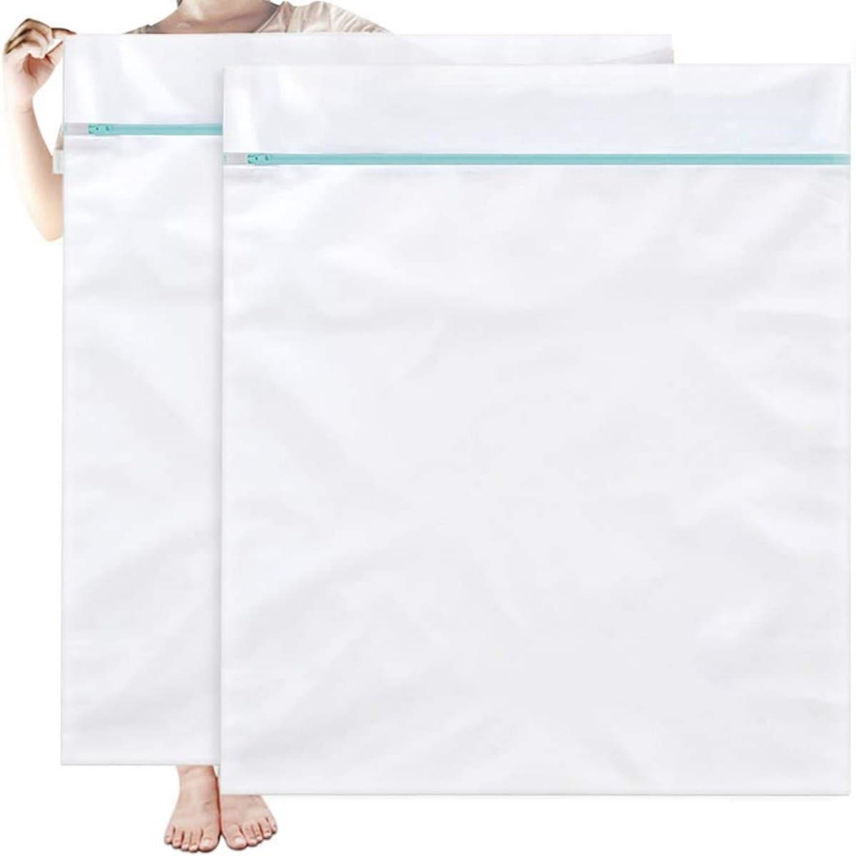 EXCITAT Wasnet - Waszak - Grote fijnmazige waszak met rits - Geschikt voor gordijnen, dekbedden, donsjassen, lakens, jassen - 110x90cm - 2 stuks — afbeelding 1