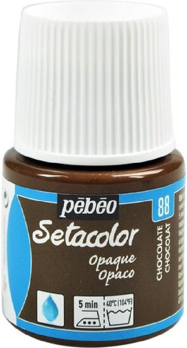 Textielverf - Pebeo Setacolor Opaque - 88 chocolate - 45 ml — afbeelding 1