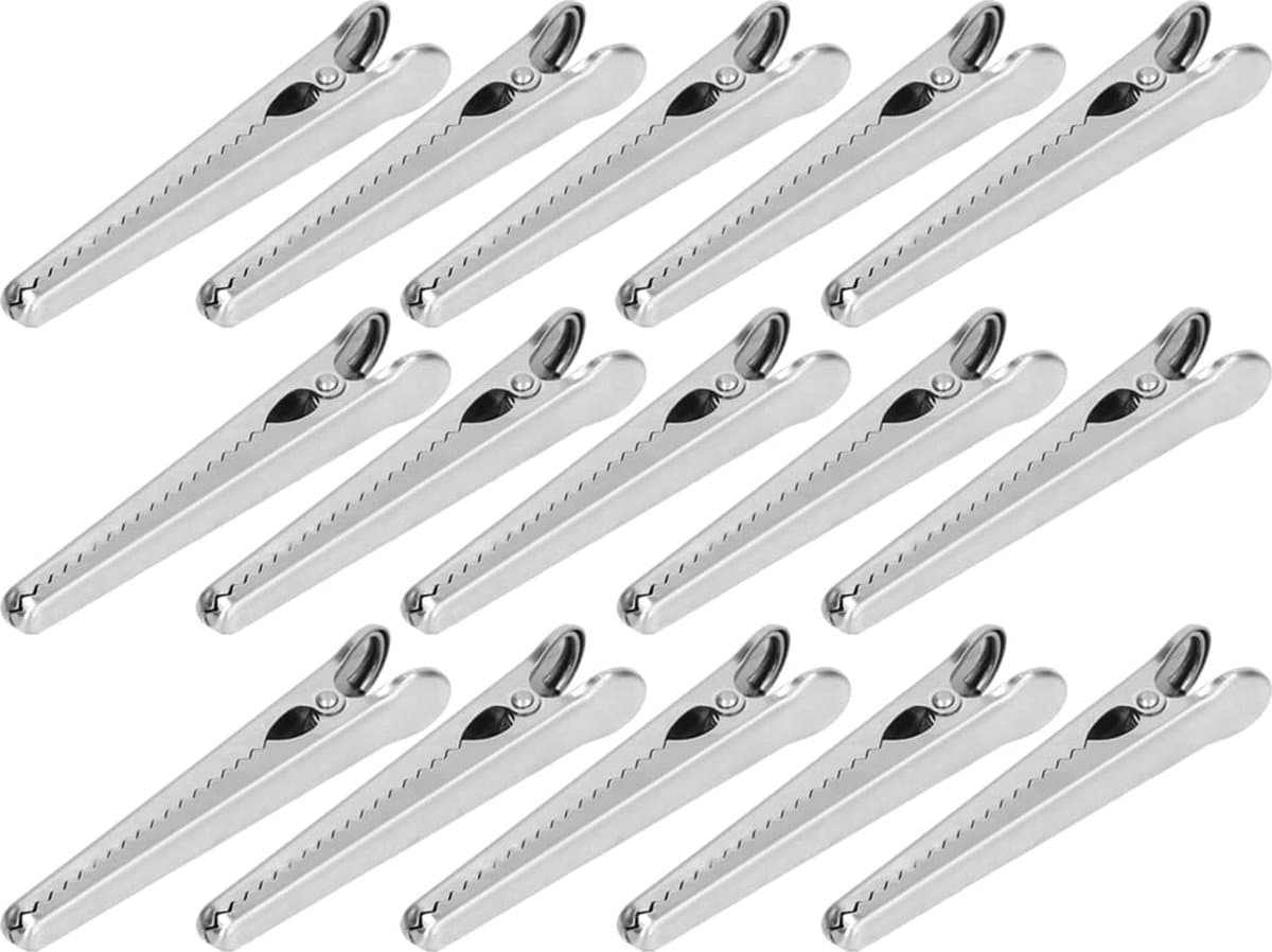 Goodivery ® Veelzijdige Roestvrijstalen Clips voor Keuken en Opslag, Set van 15 Stuks — afbeelding 1