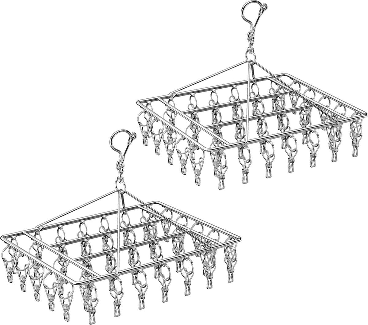 La'Moussawi ® Faltbare Metalen Droogrekjes met 40 Klemmen voor Sokken en Ondergoed — afbeelding 1