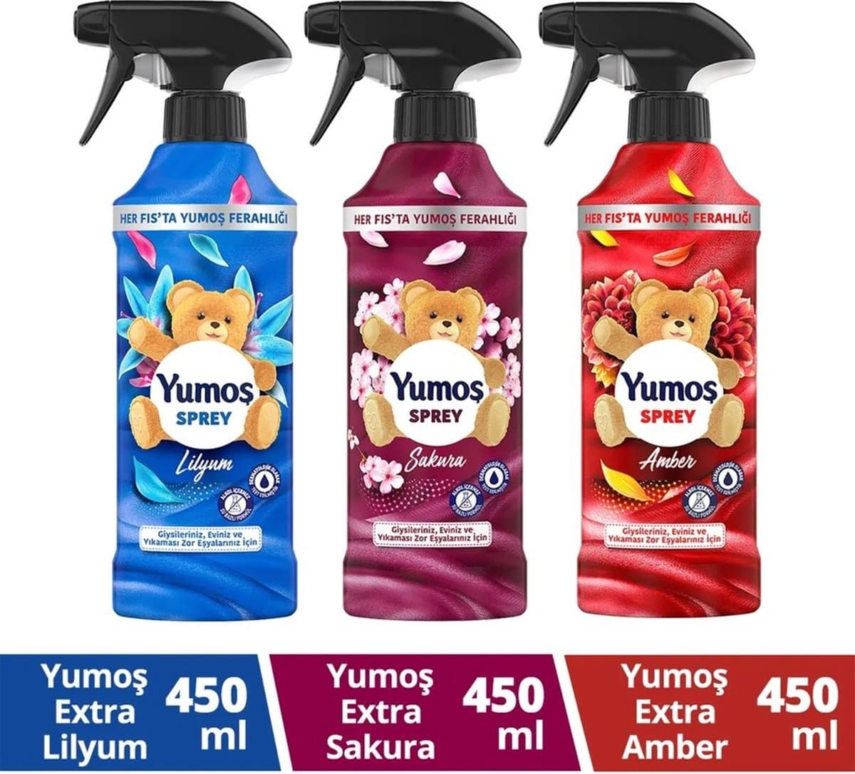 Yumoş Spray Sakura - Amber - Lilium 450 ml x3 — afbeelding 1
