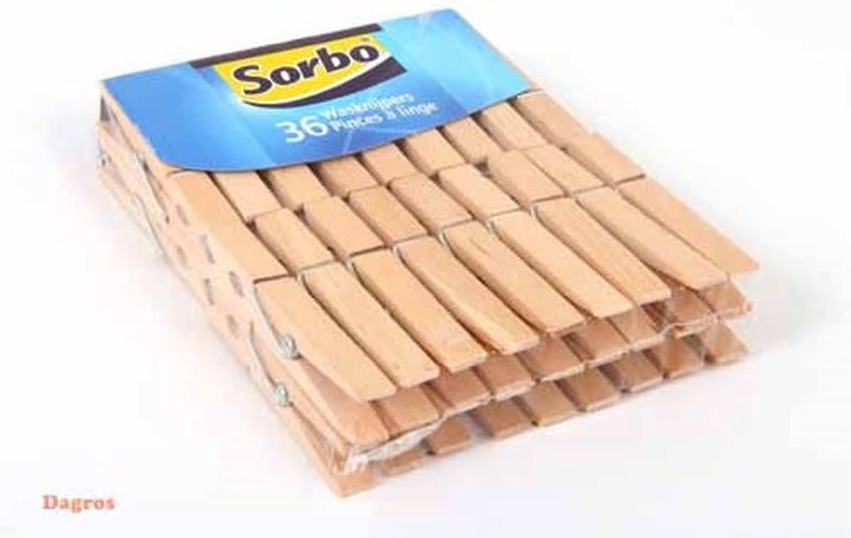 Sorbo Wasknijpers - Hout - 180 stuks (5x36) — afbeelding 1
