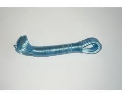 Waslijn - Waslijndraad - Drooglijn - 20 Meter - 2.4 mm staalkern - Licht Blauw