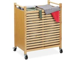 Azuru Wasmand met 2 Vakken en Opbergplank – Wassorteerder – Max. 30 kg - Zwart