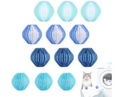 12 stuks dierenhaarverwijderaar in de wasmachine herbruikbare pluisballen in de wasmachine voor kattenontharing, pluisjes en pluisjes voor de wasverzorging