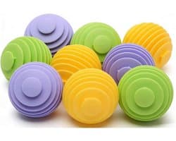 Wasbal voor wasmachine, 9 stuks, herbruikbare rubberen wasballen, anti-verstrikking, wasballen voor wasmachine, droger en wasdroger
