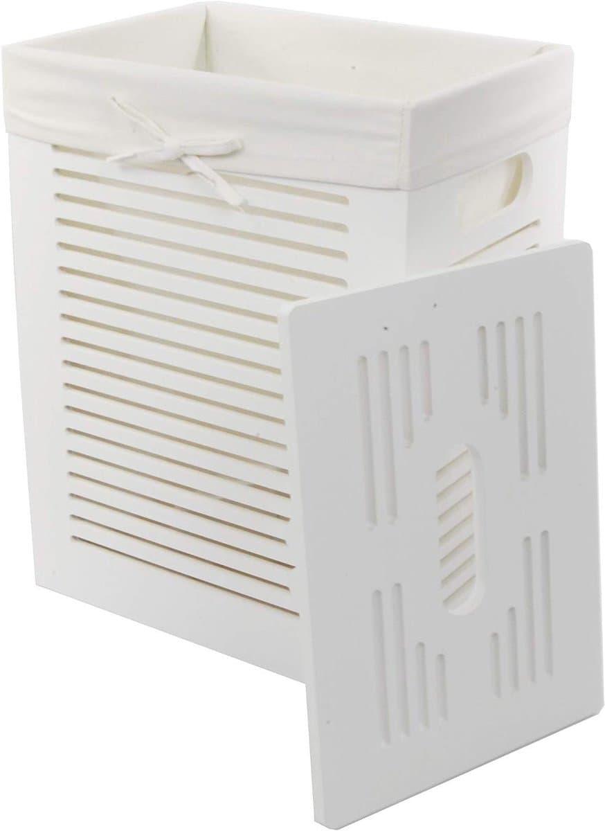 Wasmand - Linnenmand - Kleding Opbergen - Afneembare Overtrek - 35x25x46 cm - Wit — afbeelding 1