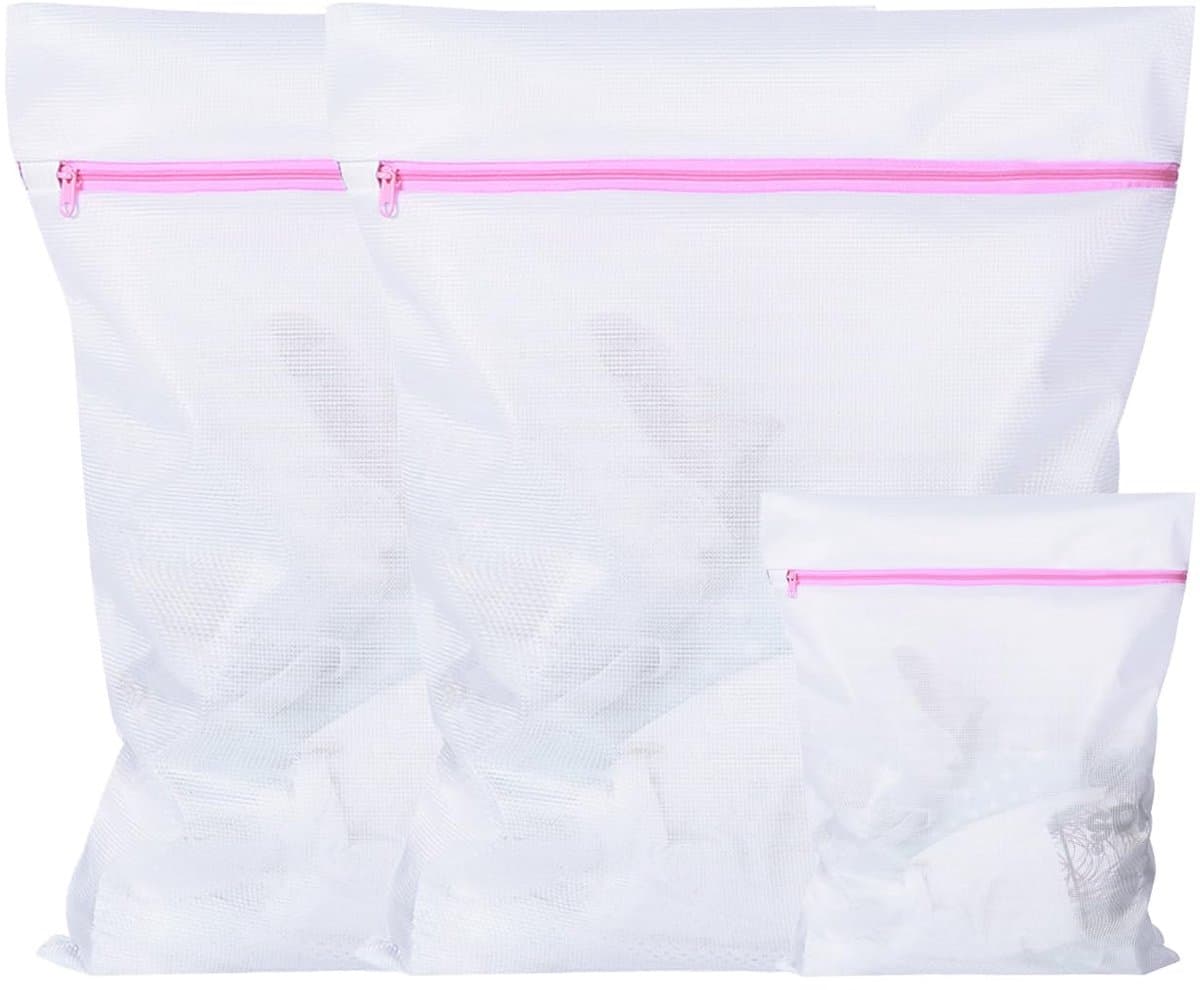 Wasnet groot voor wasmachine, 60 x 60 cm + 20 x 30 cm, wasnet met verborgen ritssluiting, fijnmazige waszak, duurzaam, scheurvast, voor gordijnen, mantels, donsjassen en badhanddoeken — afbeelding 1