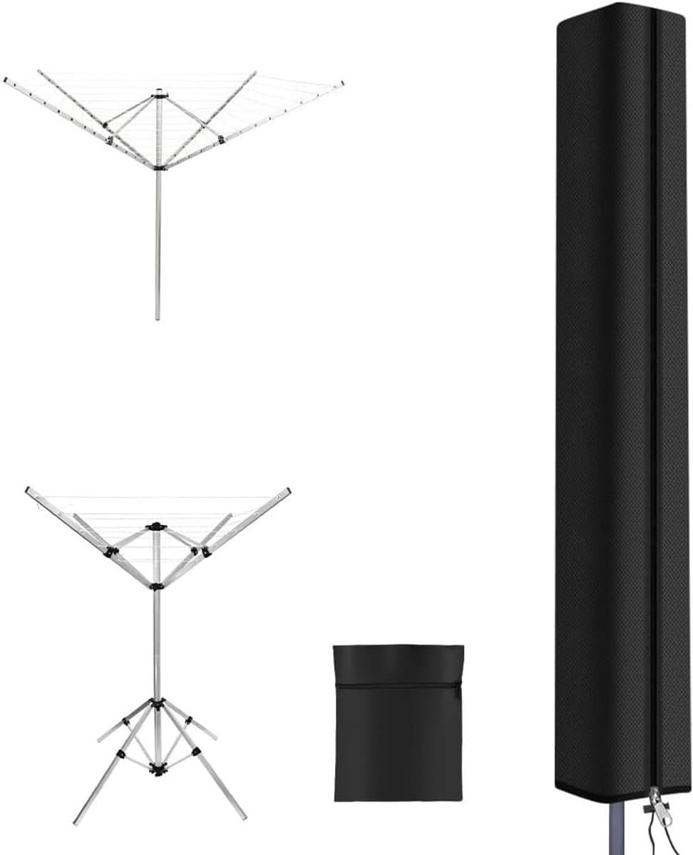 Duurzame Waterdichte Bescherming voor Tuindroger met Rits en Trekkoord, Ideaal voor Droogrekken en Bescherming tegen Weerselementen (180x18x18CM) — afbeelding 1