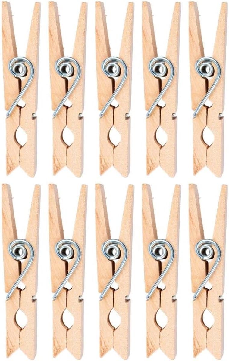 mit Herz Houten knijpers breed, 10 stuks, decoratieve wasknijpers, 7 cm hoog, 1,7 cm breed, voor foto's, wenskaarten, geschenkdecoratie, adventskalender, doe-het-zelf geldgeschenken, decoratie — afbeelding 1