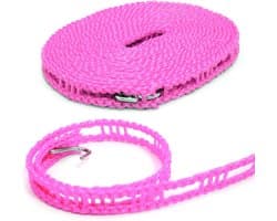 Waslijn Nylon - Kledinglijn Standaard - Buiten Wassen - Anti-slip Lijn - 5 meter - Roze