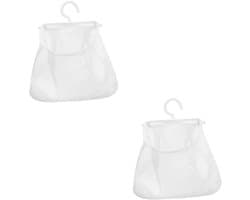 Wasknijperhouder Set - Opbergtas - Thuis Organiseren - Ademend Mesh Materiaal - 24.5x22CM - Wit