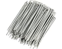 Set van 500 haringen van verzinkt roestvrij staal H150 mm, L 25 mm, Ø 2,9 mm platte kop