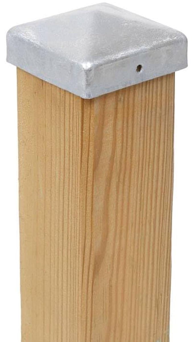 Set van 10 - paaldoppen hekkkap piramide verzinkt 71 x 71 mm - 10 — afbeelding 1