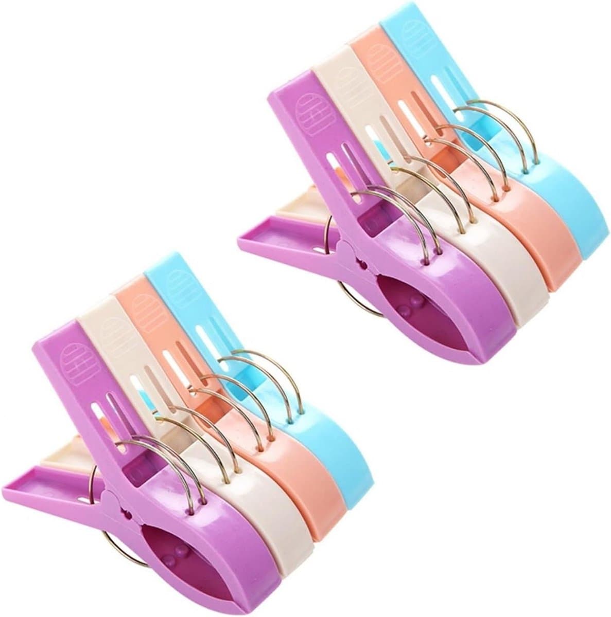 Wasknijpers Kunststof - Kledingknijpers Handdoekclips - Kleding Drogen - Winddicht Ontwerp - 8 stuks - Willekeurige Kleur — afbeelding 1