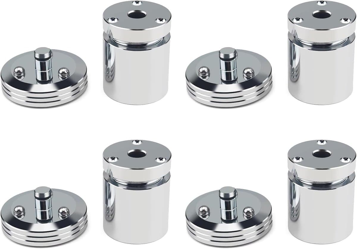 Schokabsorberende Voetkussens - Verstelbare Pootjes - Apparatuur Stabiliseren - Trillingsdempend Ontwerp - 4 Stuks - Zilver — afbeelding 1