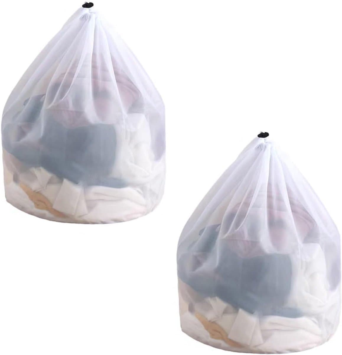 Set van 2 Wasnetten 40 x 30 cm voor Wasmachine, Fijne Netten met Trekkoord, Herbruikbaar voor Ondergoed, Sokken en Babykleding, Bescherming tijdens de Wasbeurt — afbeelding 1