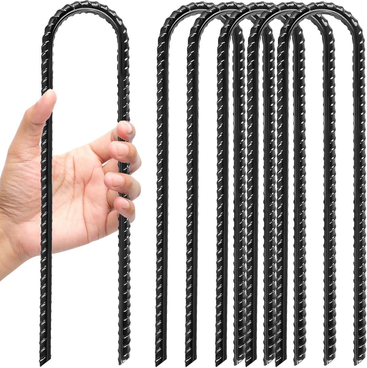 SnelShoppen - 6 stuks Heavy Duty Grondankers voor Trampolin en Tent - U-vormige Verzinkt Staal 30cm lang, Stormvast en Rotsvrij - Ideaal voor Camping, — afbeelding 1