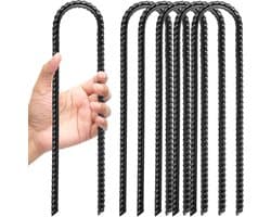 SnelShoppen - 6 stuks Heavy Duty Grondankers voor Trampolin en Tent - U-vormige Verzinkt Staal 30cm lang, Stormvast en Rotsvrij - Ideaal voor Camping,