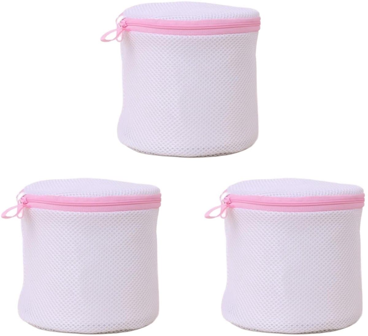 Dailygoods - Set van 3 herbruikbare wasnetten voor wasmachine, met ritssluiting voor wasmachine, ideaal voor beha's, ondergoed en sokken (rood) — afbeelding 1