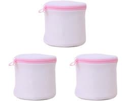 Dailygoods - Set van 3 herbruikbare wasnetten voor wasmachine, met ritssluiting voor wasmachine, ideaal voor beha's, ondergoed en sokken (rood)