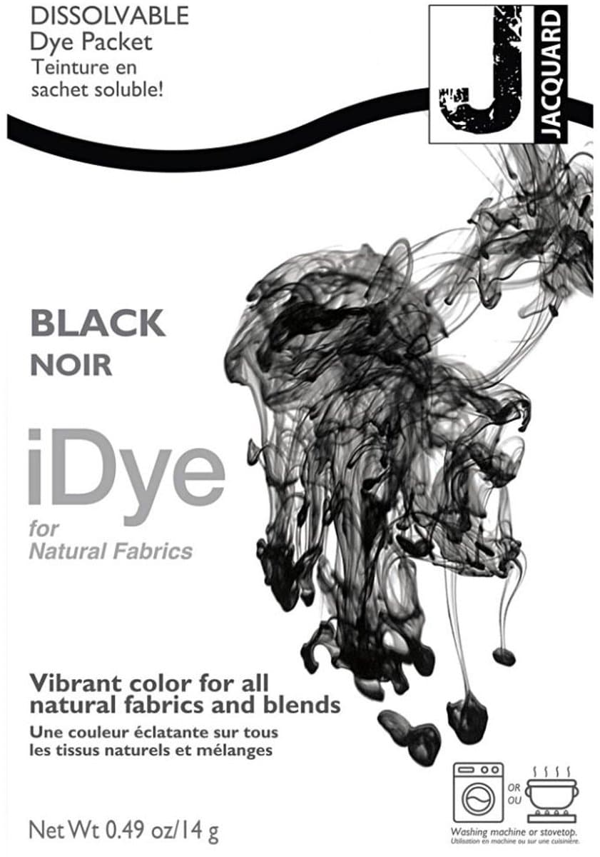 iDye Textielverf Zwart - Kledingverf - Stoffenverf - Voor Katoen Zijde Linnen en Rayon - 14 gram — afbeelding 1