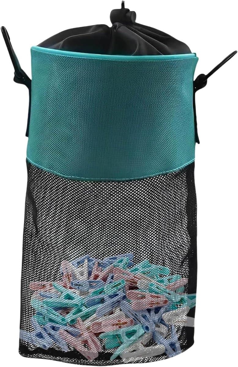 Kwastenzak - Opberghoes - Kleding Droog Houden - Mesh Constructie - 30 x 20 cm - Lichtblauw — afbeelding 1