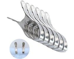 Set van 6 RVS Wasknijpers van 12 cm voor Handdoeken, Strandlakens en Voedselverpakking, Duurzaam en Roestvrij